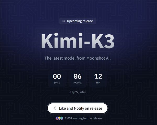 The world's largest 2.8 trillion parameter large model Kimi K3 officially open-sources tonight: Its performance ranks firmly in the top three.