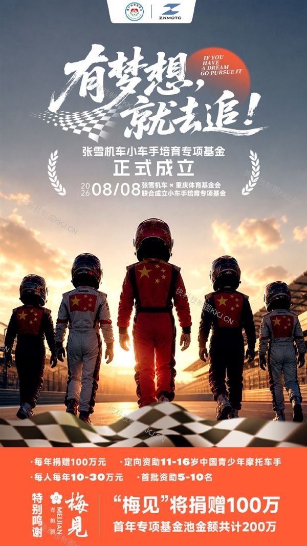 1 million yuan annually! Zhang Xue Motorcycles establishes a special fund for young riders to support Chinese youth racers aged 11 to 16.