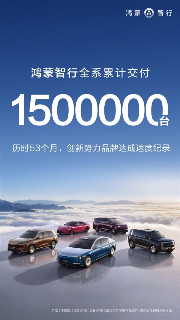 New forces speed first! Yu Chengdong: HarmonyOS Smart Travel full lineup deliveries exceed 1.5 million units.